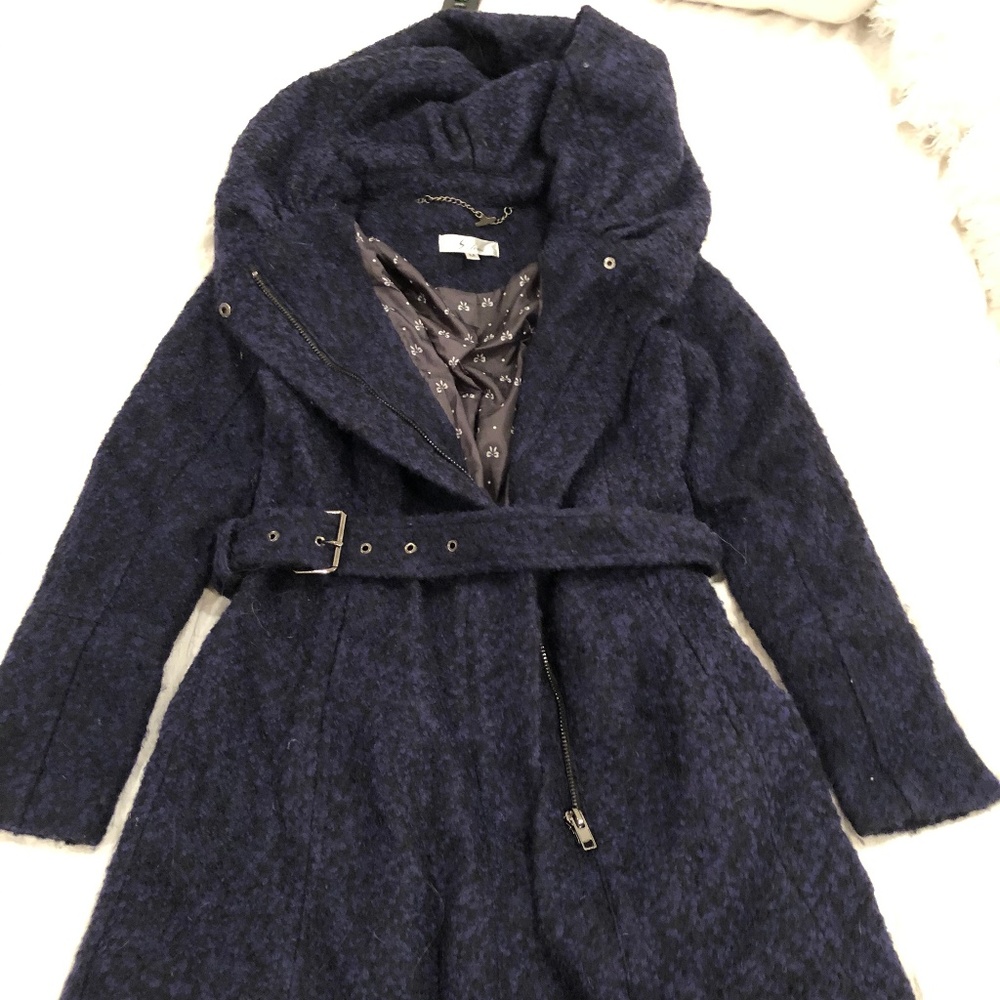 S. Line Blue/Black Wool Coat (Woman)